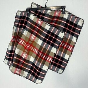 Indigo White Red Tan Black Plaid Decorative Throw Pillow Cases x2 Cabincore